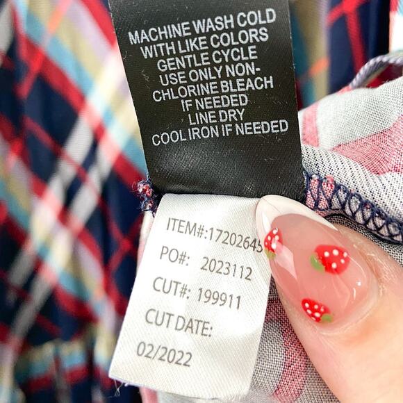 Torrid Plaid Hankerchief Red Plaid Midi Skirt size 1X Academia - Picture 8 of 8